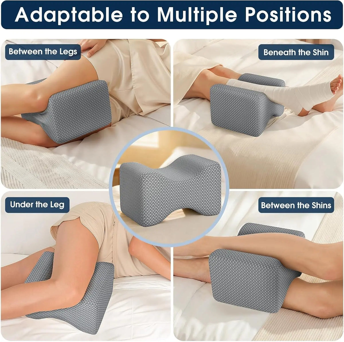 Knee pillow between the knees, under the leg and between the shins