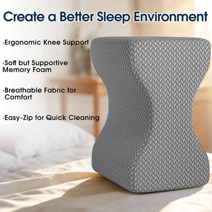 The Off Hours Knee Pillow in grey knit