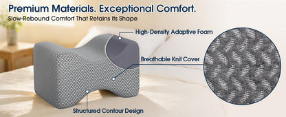 Knee pillow foam and knit cover detail