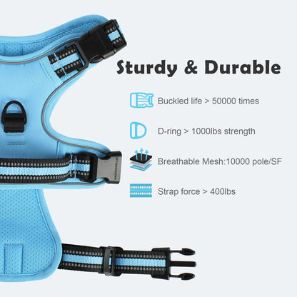 No-Pull Dog Harness & Leash Set — Escape-Proof Reflective Padded Vest with 5 ft Leash