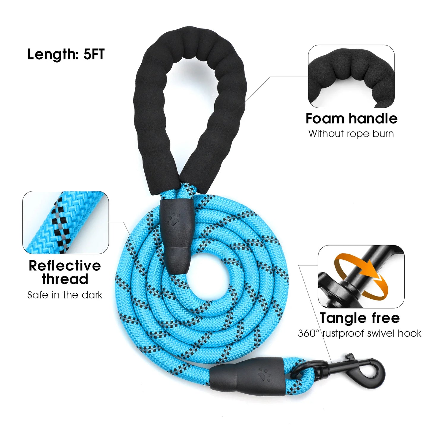 No-Pull Dog Harness & Leash Set — Escape-Proof Reflective Padded Vest with 5 ft Leash