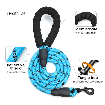 No-Pull Dog Harness & Leash Set — Escape-Proof Reflective Padded Vest with 5 ft Leash