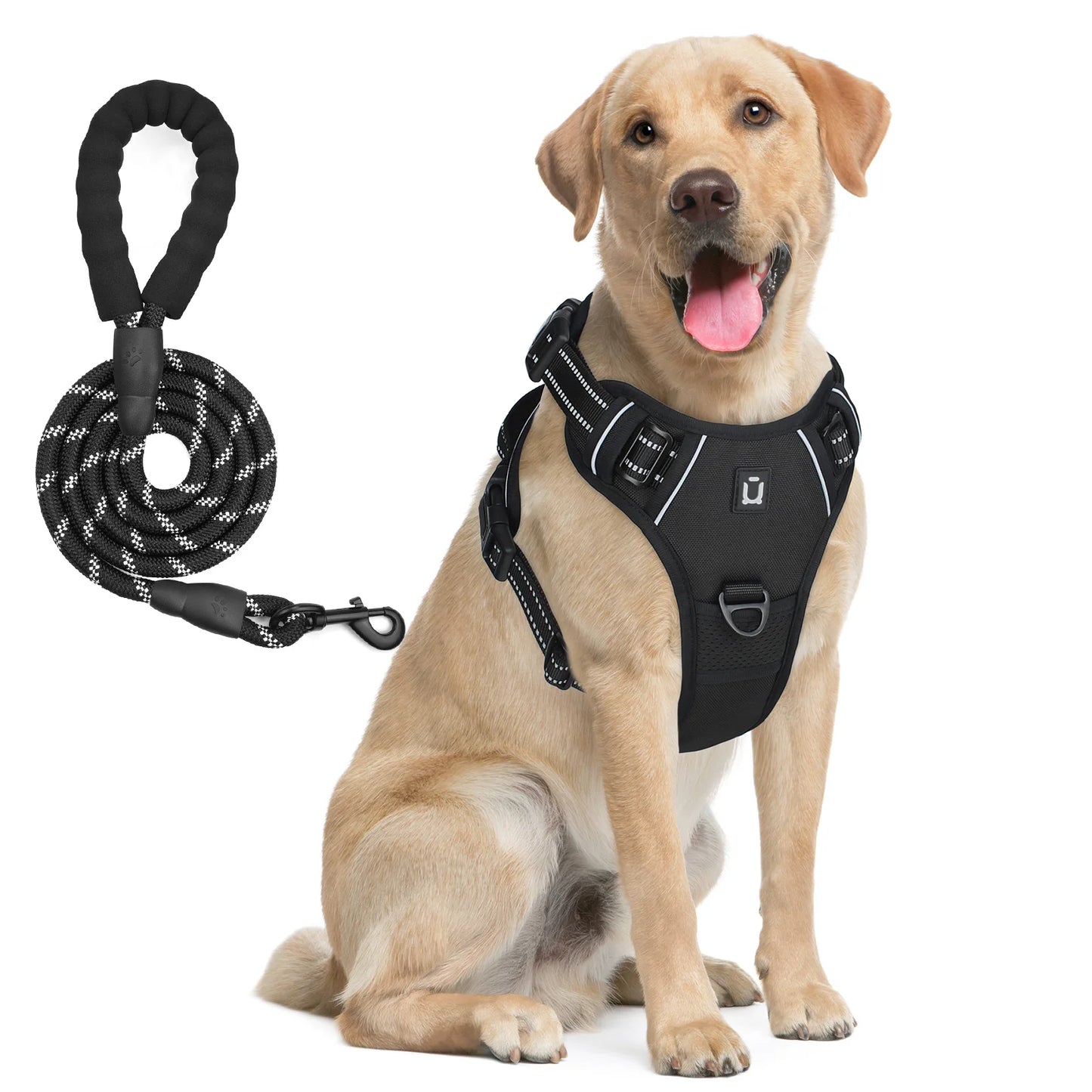 No-Pull Dog Harness & Leash Set — Escape-Proof Reflective Padded Vest with 5 ft Leash