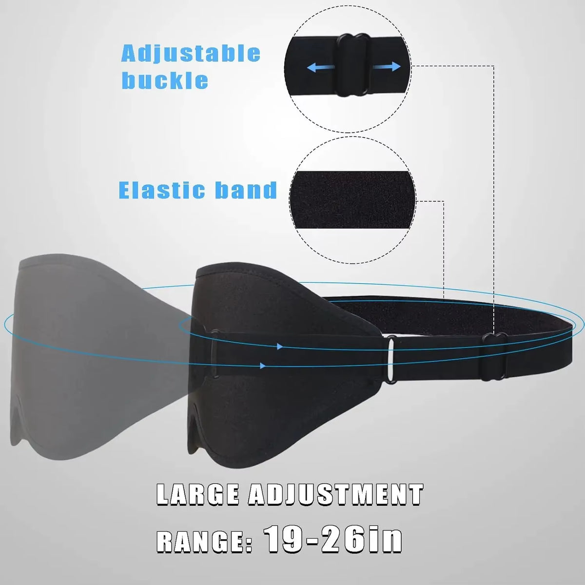 3D Sleep Eye Mask for Sleeping - Insomnia Relief, Light Blocking - Eye Cover - Adjustable Strap ,With Noise Cancelling Earplugs