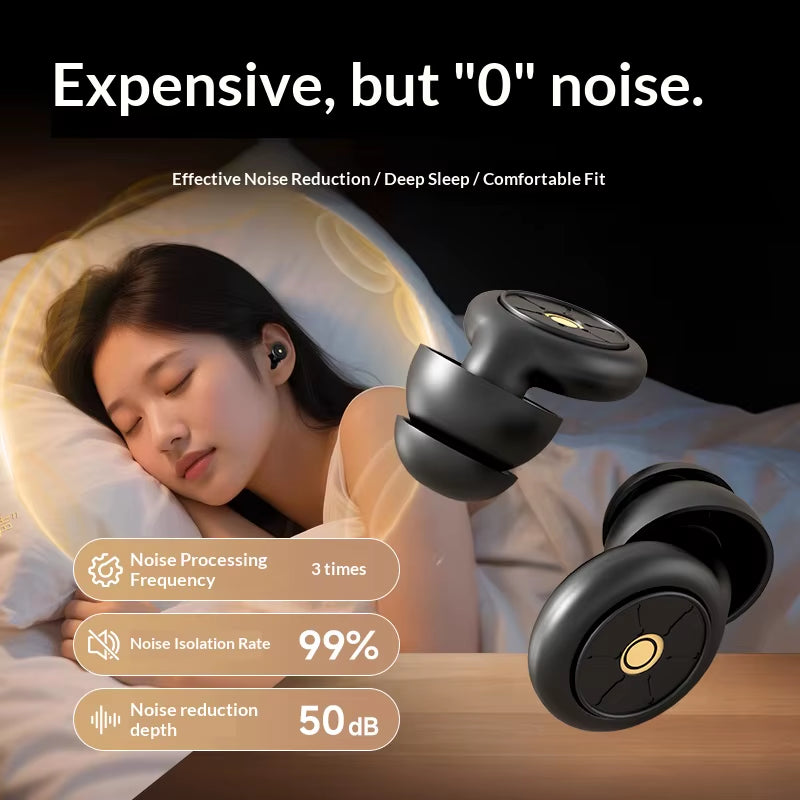 3D Sleep Eye Mask for Sleeping - Insomnia Relief, Light Blocking - Eye Cover - Adjustable Strap ,With Noise Cancelling Earplugs